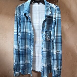 Canyon Creek Light Blue Plaid Button-Up Shirt